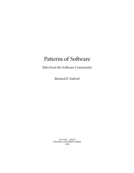 Patterns of Software