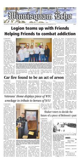 Car Fire Found to Be an Act of Arson to Local Law Enforcement Agencies When They Find by DONNA RHODES Department Were Able and an Investigation Im- the Toyota