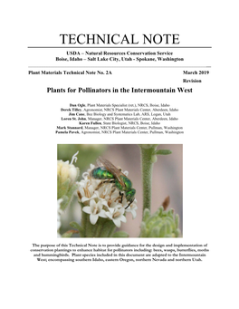 NRCS: Plants for Pollinators in the Intermountain West