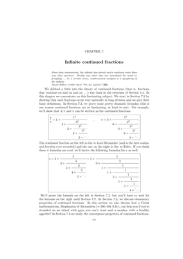 Infinite Continued Fractions