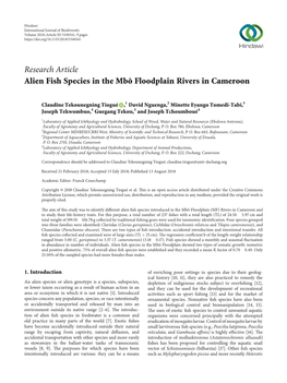 Alien Fish Species in the Mbô Floodplain Rivers in Cameroon