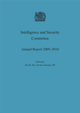 Intelligence and Security Committee Annual Report 2009–2010 CM 7844