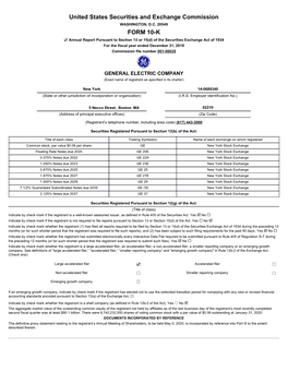 United States Securities and Exchange Commission FORM 10-K