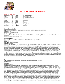 Mccs Theater Schedule