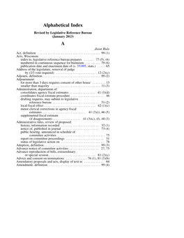 Alphabetical Index A