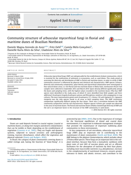 Community Structure of Arbuscular Mycorrhizal Fungi in Fluvial And