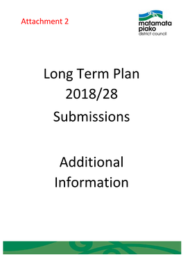 Long Term Plan 2018/28 Submissions Additional Information