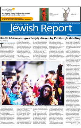 South African Emigres Deeply Shaken by Pittsburgh Shooting TALI FEINBERG Joyce Fienberg, and Saw Her 1986