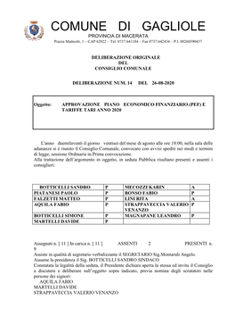 Comune Di Gagliole Provincia Di Macerata