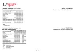 Traveline Cymru A4 Landscape Timetable