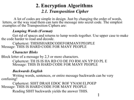 Beale Ciphers the Beale Cipher Is an Example of a Homophonic Substitution Cipher