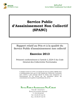 Service Public D'assainissement Non Collectif (SPANC)