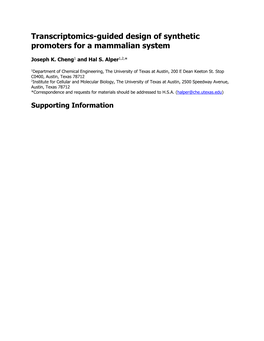 Transcriptomics-Guided Design of Synthetic Promoters for a Mammalian System