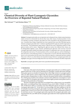 Chemical Diversity of Plant Cyanogenic Glycosides: an Overview of Reported Natural Products