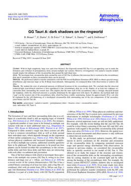 GG Tauri A: Dark Shadows on the Ringworld R