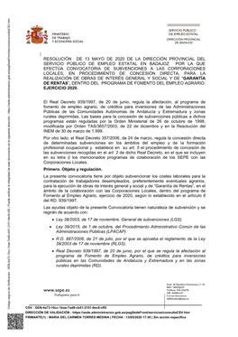 Teléfono: 924 224270 DIR: EA0041537 Trabajamos Para Ti Correo Electrónico: Dp06empleo@Sepe.Es