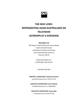 Representing Asian-Australians on Television (Screenplay & Exegesis)