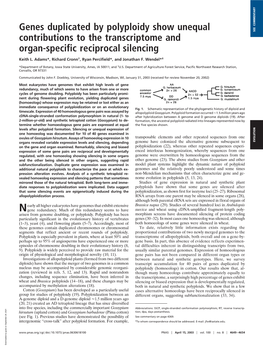 Genes Duplicated by Polyploidy Show Unequal Contributions to the Transcriptome and Organ-Specific Reciprocal Silencing