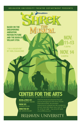 Center for the Arts 835 Riverside Drive (Blackbox Theatre)