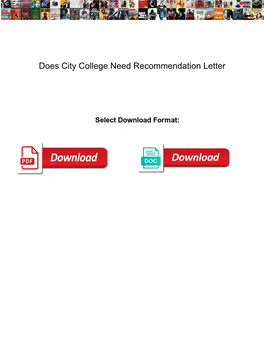 Does City College Need Recommendation Letter