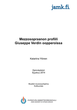 Mezzosopraanon Profiili Giuseppe Verdin Oopperoissa