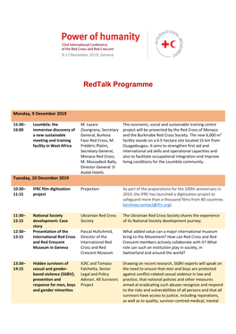 Redtalk Programme