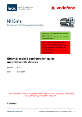 Nhsmail Mobile Configuration Guide Android Mobile Devices