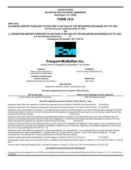 Freeport-Mcmoran Inc. (Exact Name of Registrant As Specified in Its Charter)