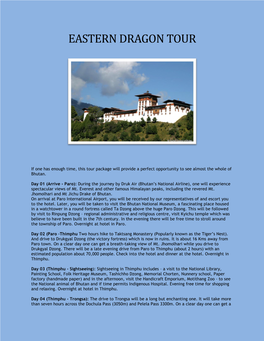 Eastern Dragon Tour