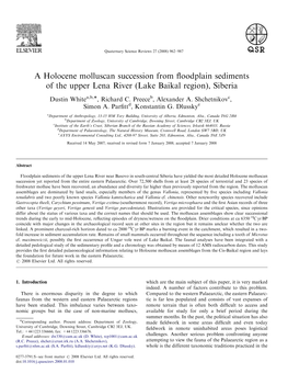 A Holocene Molluscan Succession from Floodplain Sediments of The