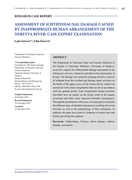 Assessment of Ichthyofaunal Damage of the Neretva River 97