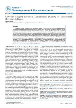 G-Protein Coupled Receptors Dimerization