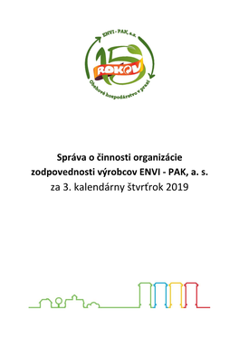 Za 3. Kalendárny Štvrťrok 2019