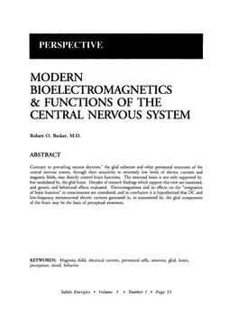 Modern Bioelectromagnetics & Functions of the Central Nervous System