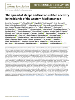 The Spread of Steppe and Iranian-Related Ancestry in the Islands of the Western Mediterranean