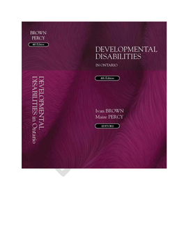 Developmental Disabilities in Ontario, Third Edition