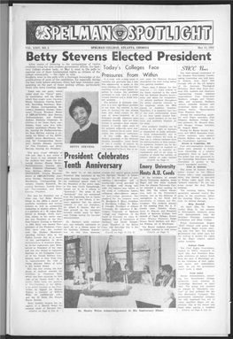 Betty Stevens Elected President