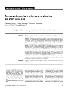 Economic Impact of a Rotavirus Vaccination Program in Mexico