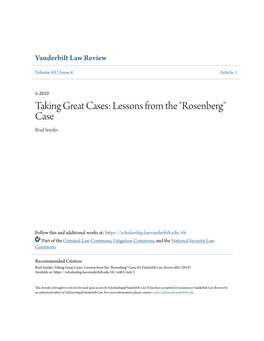 Taking Great Cases: Lessons from the 