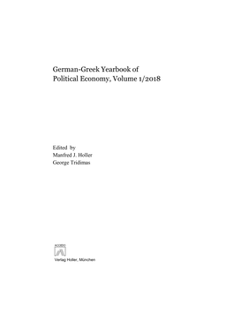 German-Greek Yearbook of Political Economy, Volume 1/2018