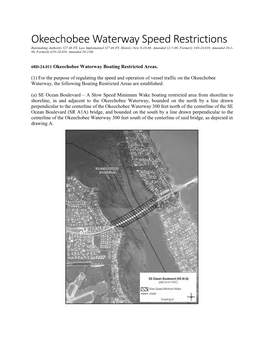 Okeechobee Waterway Speed Restrictions Rulemaking Authority 327.46 FS