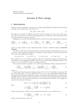 Lecture 8: Free Energy