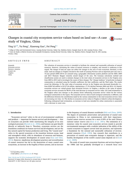 Changes in Coastal City Ecosystem Service Values Based on Land