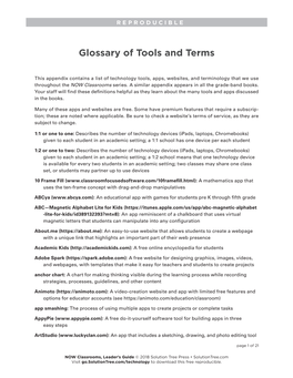 Glossary of Tools and Terms