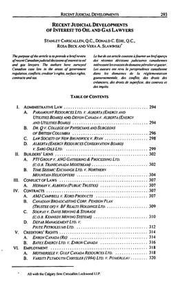 Recent Judicial Developments of Interest to Oil and Gas Lawyers