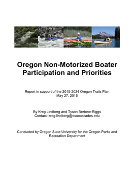 Oregon Non-Motorized Boater Participation and Priorities