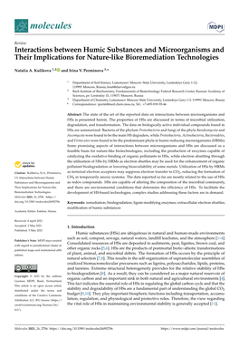 Interactions Between Humic Substances and Microorganisms and Their Implications for Nature-Like Bioremediation Technologies
