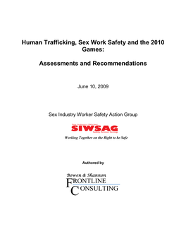 Human Trafficking, Sex Work Safety and the 2010 Games