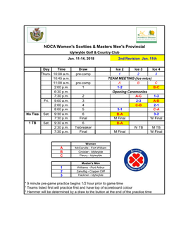 NOCA Women's Scotties & Masters Men's Provincial