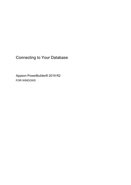 Connecting to Your Database